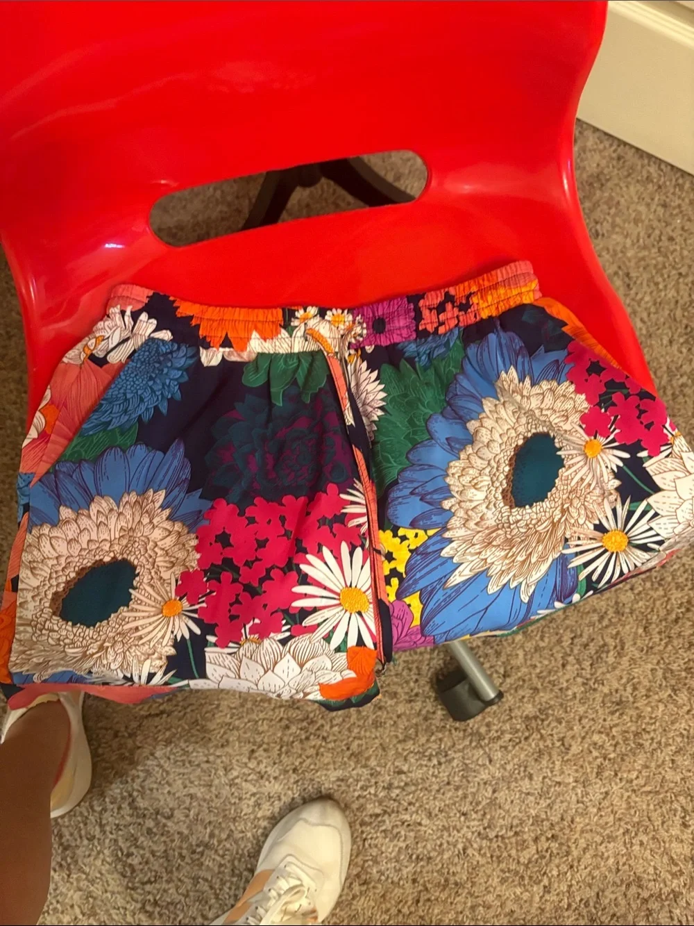 Floral Button-Up Set in Orange & Multicolor.  Fun and comfy!